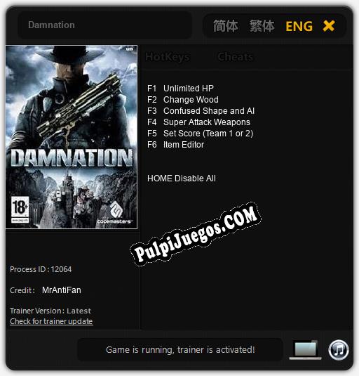 Damnation: Treinador (V1.0.32)