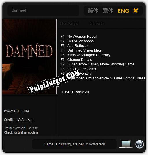 Damned: Treinador (V1.0.90)