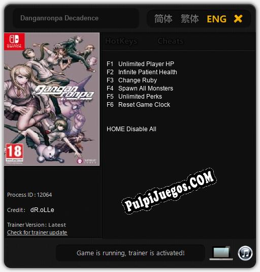 Danganronpa Decadence: Treinador (V1.0.60)