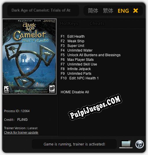 Dark Age of Camelot: Trials of Atlantis: Treinador (V1.0.21)