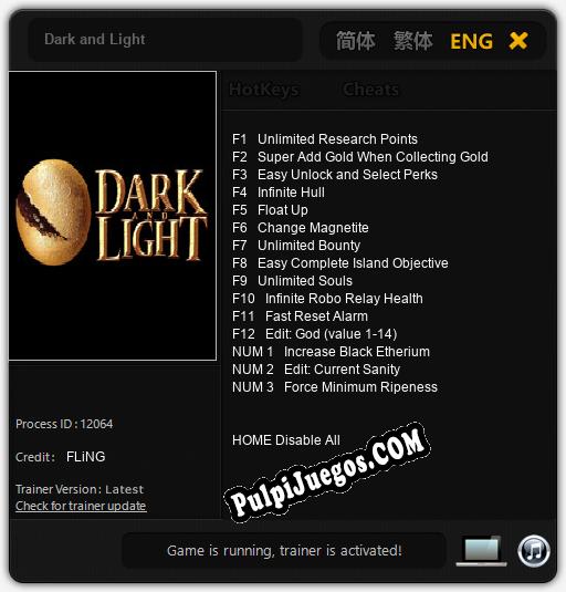 Dark and Light: Cheats, Trainer +15 [FLiNG]