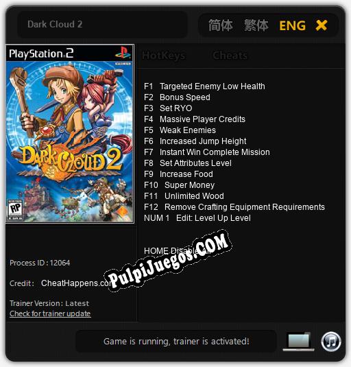 Entrenador liberado a Dark Cloud 2 [v1.0.5]