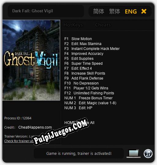 Entrenador liberado a Dark Fall: Ghost Vigil [v1.0.6]