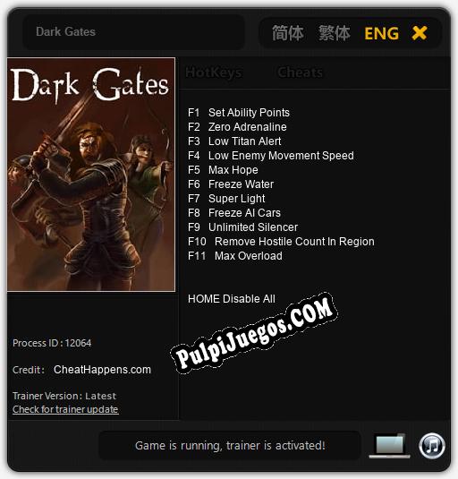 Dark Gates: Treinador (V1.0.14)