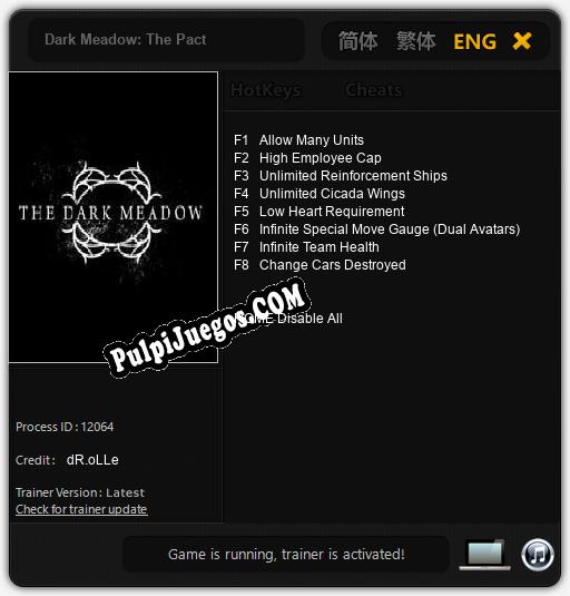 Entrenador liberado a Dark Meadow: The Pact [v1.0.1]