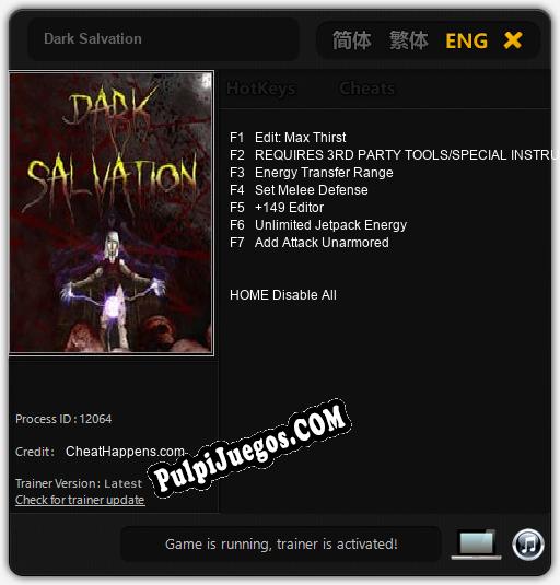 Dark Salvation: Treinador (V1.0.59)