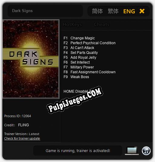 Dark Signs: Trainer +9 [v1.7]