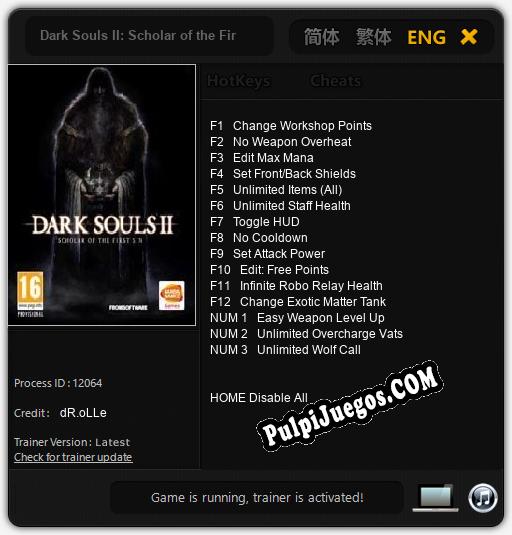 Dark Souls II: Scholar of the First Sin: Trainer +15 [v1.4]