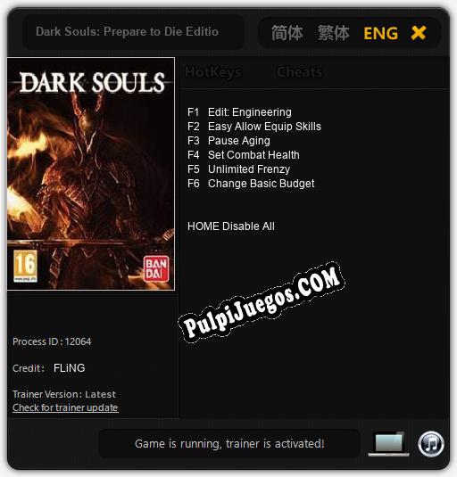 Entrenador liberado a Dark Souls: Prepare to Die Edition [v1.0.4]