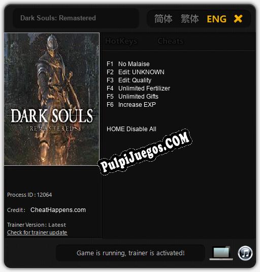 Dark Souls: Remastered: Treinador (V1.0.21)