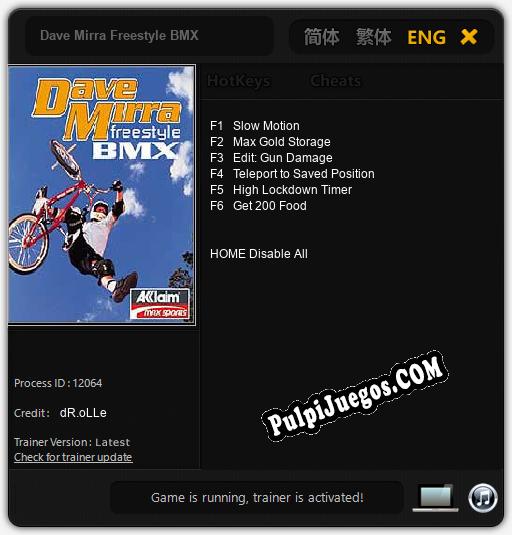 Dave Mirra Freestyle BMX: Trainer +6 [v1.7]