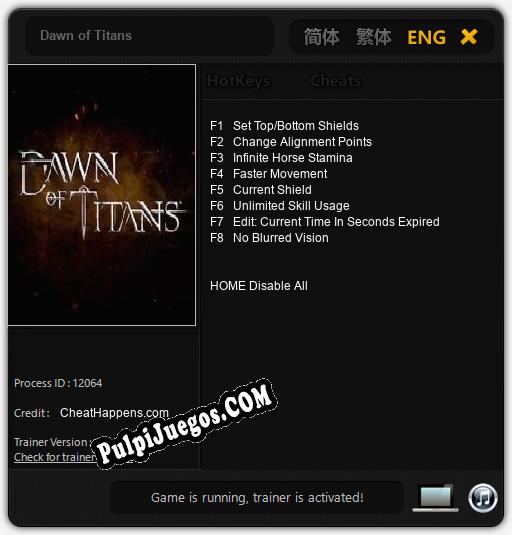 Dawn of Titans: Trainer +8 [v1.2]