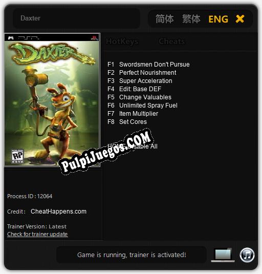 Daxter: Cheats, Trainer +8 [CheatHappens.com]