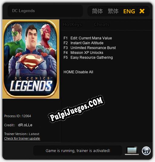 DC Legends: Cheats, Trainer +5 [dR.oLLe]