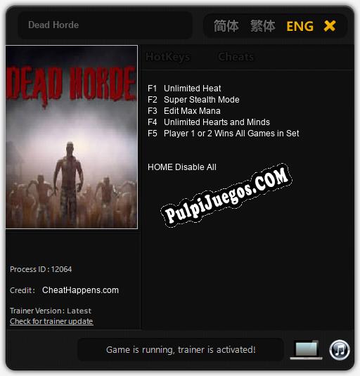 Entrenador liberado a Dead Horde [v1.0.7]