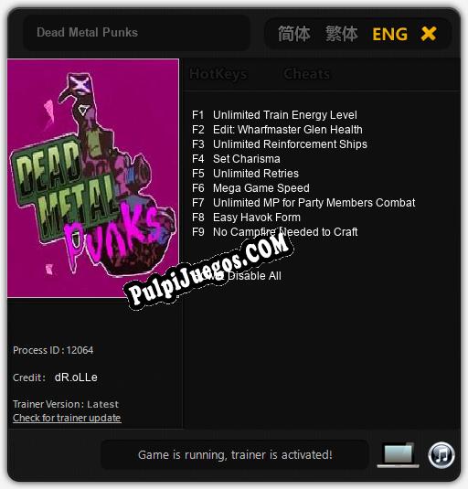 Dead Metal Punks: Cheats, Trainer +9 [dR.oLLe]