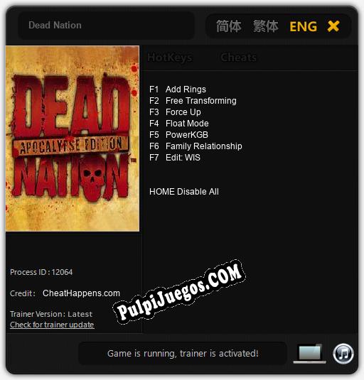 Dead Nation: Trainer +7 [v1.9]