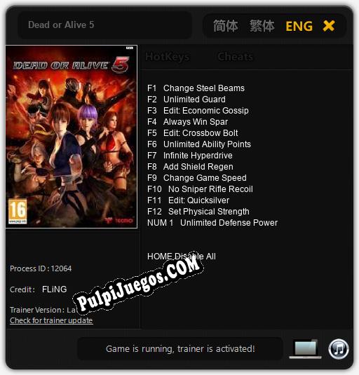 Dead or Alive 5: Trainer +13 [v1.2]