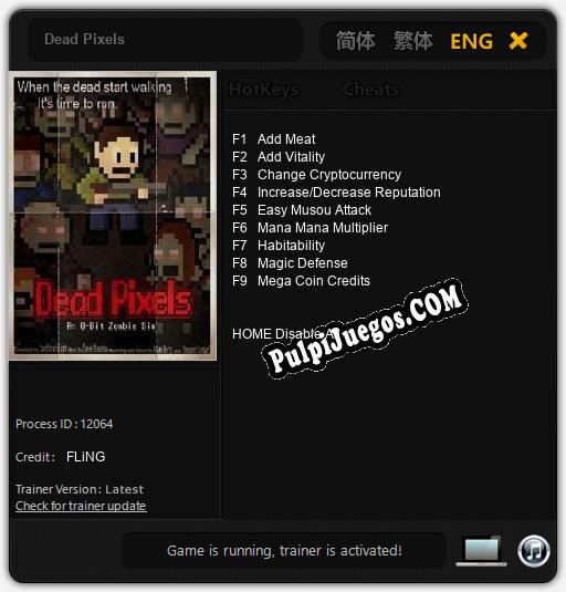 Dead Pixels: Cheats, Trainer +9 [FLiNG]