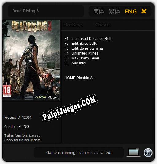 Entrenador liberado a Dead Rising 3 [v1.0.7]