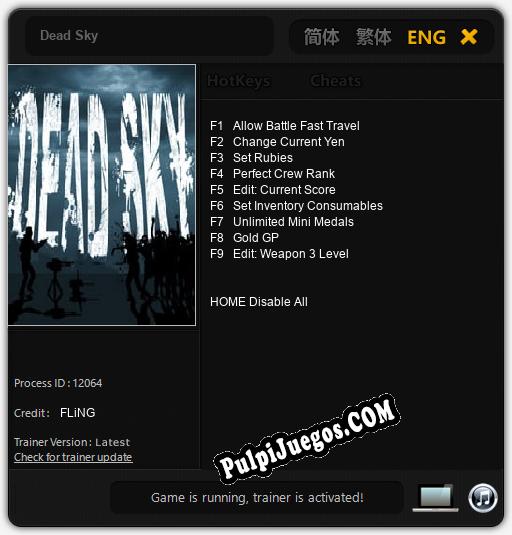 Dead Sky: Cheats, Trainer +9 [FLiNG]