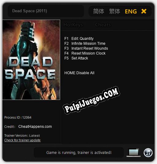 Dead Space (2011): Treinador (V1.0.17)