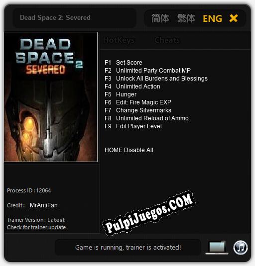 Dead Space 2: Severed: Cheats, Trainer +9 [MrAntiFan]