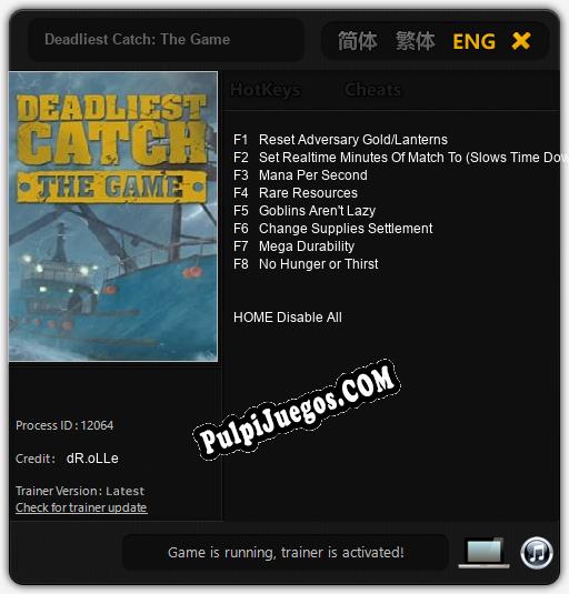 Entrenador liberado a Deadliest Catch: The Game [v1.0.9]