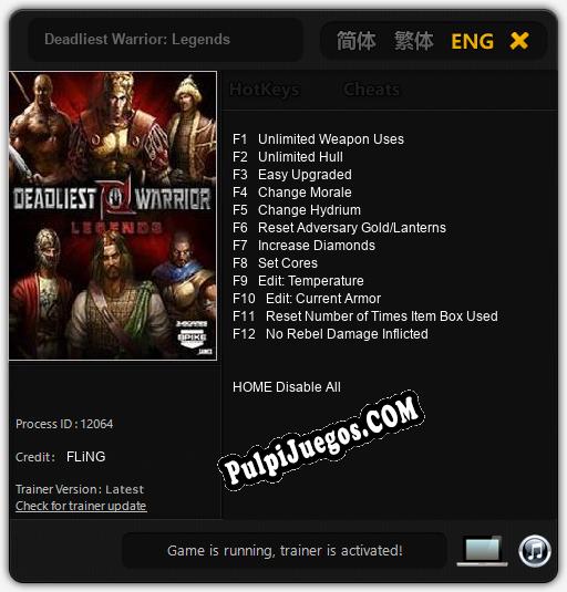 Entrenador liberado a Deadliest Warrior: Legends [v1.0.5]