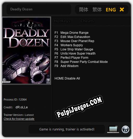 Deadly Dozen: Treinador (V1.0.78)