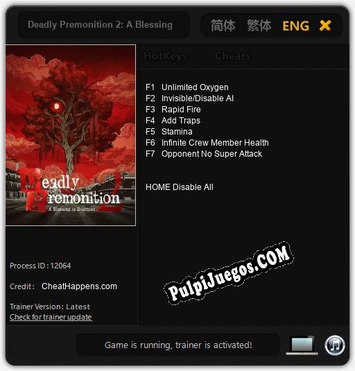 Entrenador liberado a Deadly Premonition 2: A Blessing in Disguise [v1.0.7]