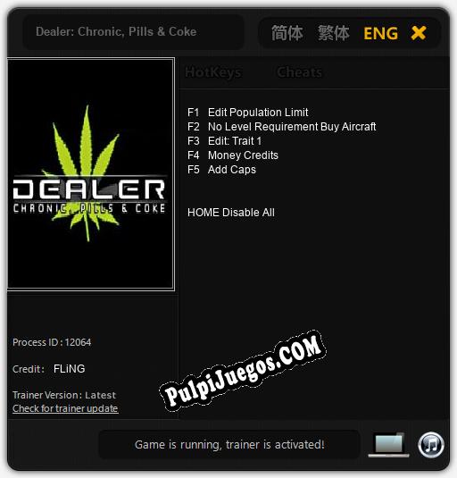 Dealer: Chronic, Pills & Coke: Cheats, Trainer +5 [FLiNG]