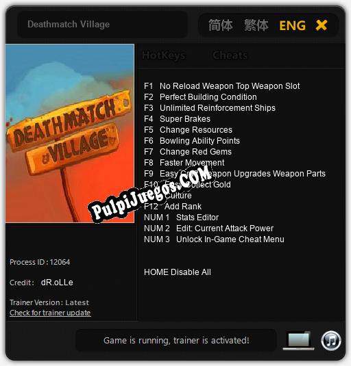 Deathmatch Village: Treinador (V1.0.80)