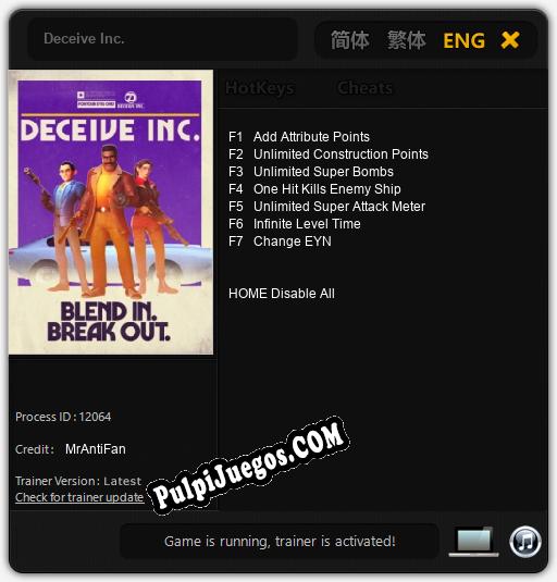 Deceive Inc.: Treinador (V1.0.66)