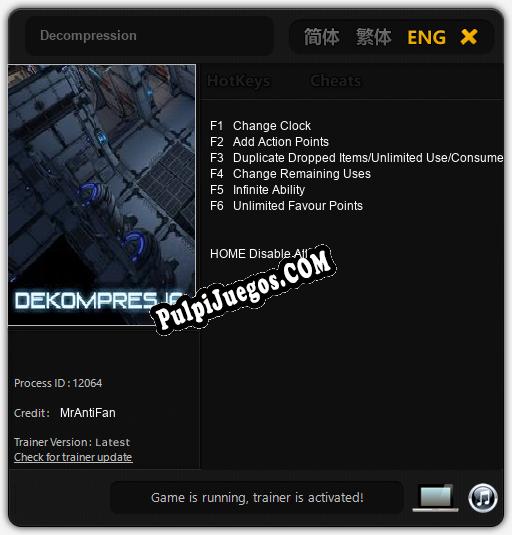 Decompression: Cheats, Trainer +6 [MrAntiFan]