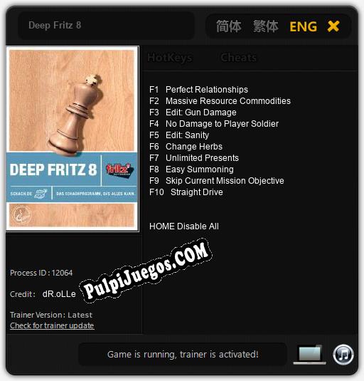 Deep Fritz 8: Trainer +10 [v1.6]