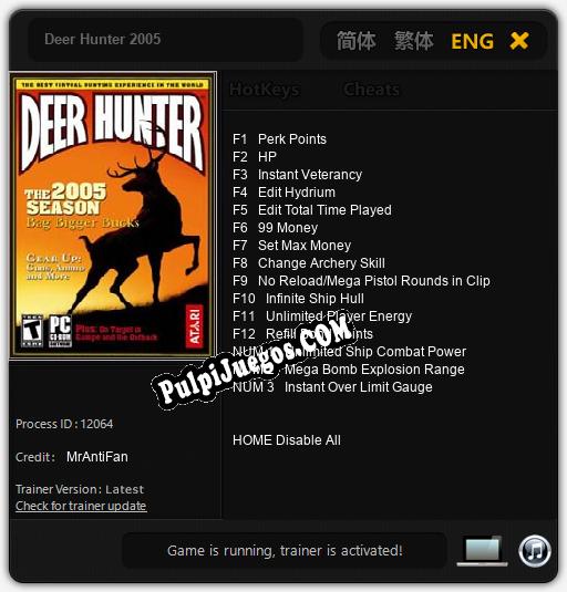 Entrenador liberado a Deer Hunter 2005 [v1.0.8]