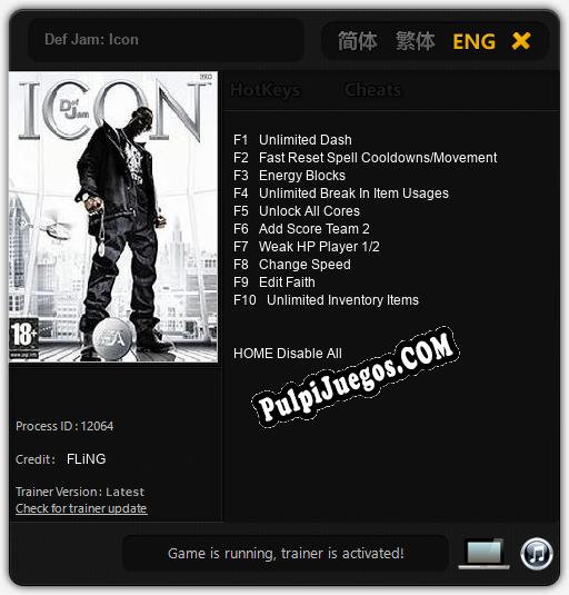 Def Jam: Icon: Cheats, Trainer +10 [FLiNG]