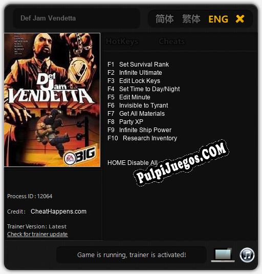 Def Jam Vendetta: Trainer +10 [v1.7]