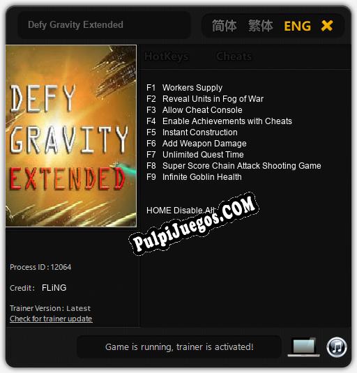 Defy Gravity Extended: Trainer +9 [v1.4]