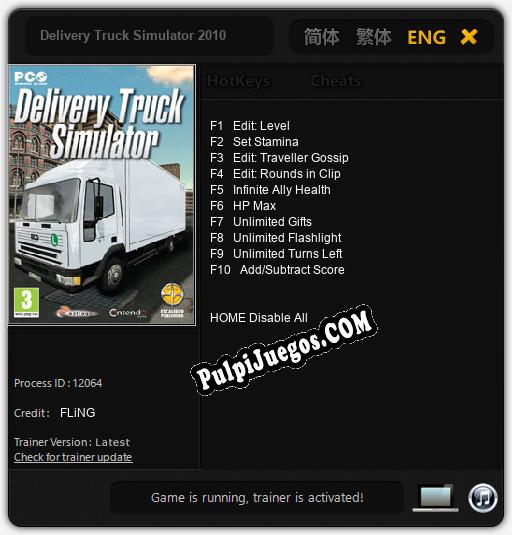 Delivery Truck Simulator 2010: Treinador (V1.0.96)