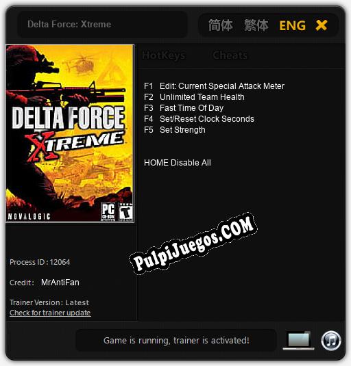 Delta Force: Xtreme: Treinador (V1.0.8)