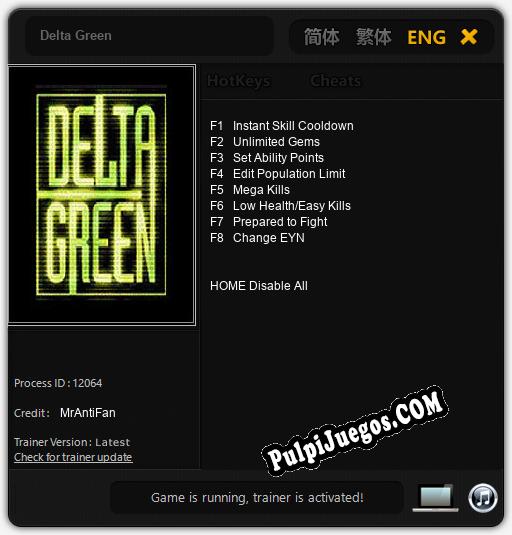 Delta Green: Trainer +8 [v1.9]