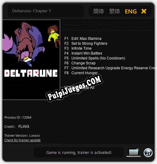 Deltarune: Chapter 1: Trainer +8 [v1.8]