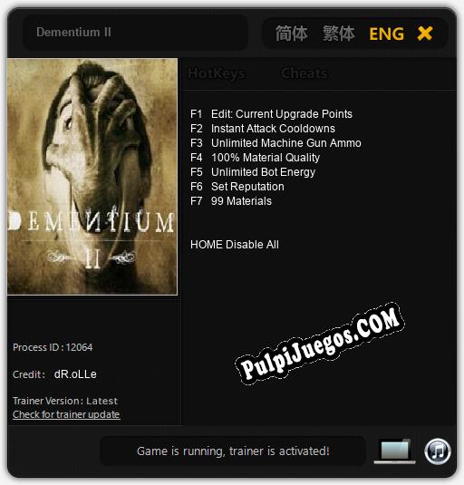 Entrenador liberado a Dementium II [v1.0.1]