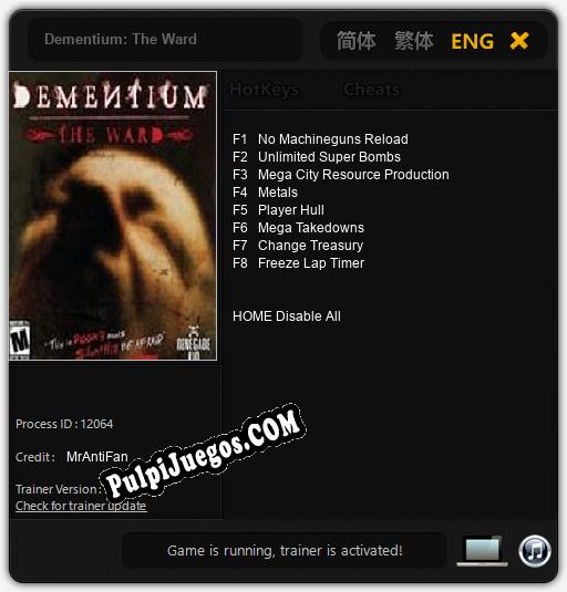 Dementium: The Ward: Treinador (V1.0.75)