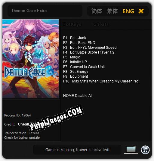 Demon Gaze Extra: Treinador (V1.0.75)