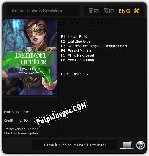 Demon Hunter 3: Revelation: Treinador (V1.0.39)