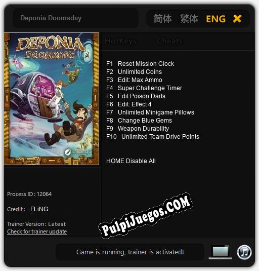 Deponia Doomsday: Treinador (V1.0.82)