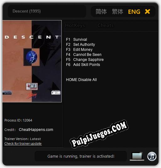 Descent (1995): Cheats, Trainer +6 [CheatHappens.com]